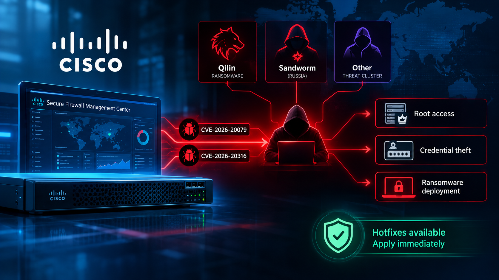 Cisco Secure FMC Flaws Exploited by Ransomware and State-Sponsored Hackers