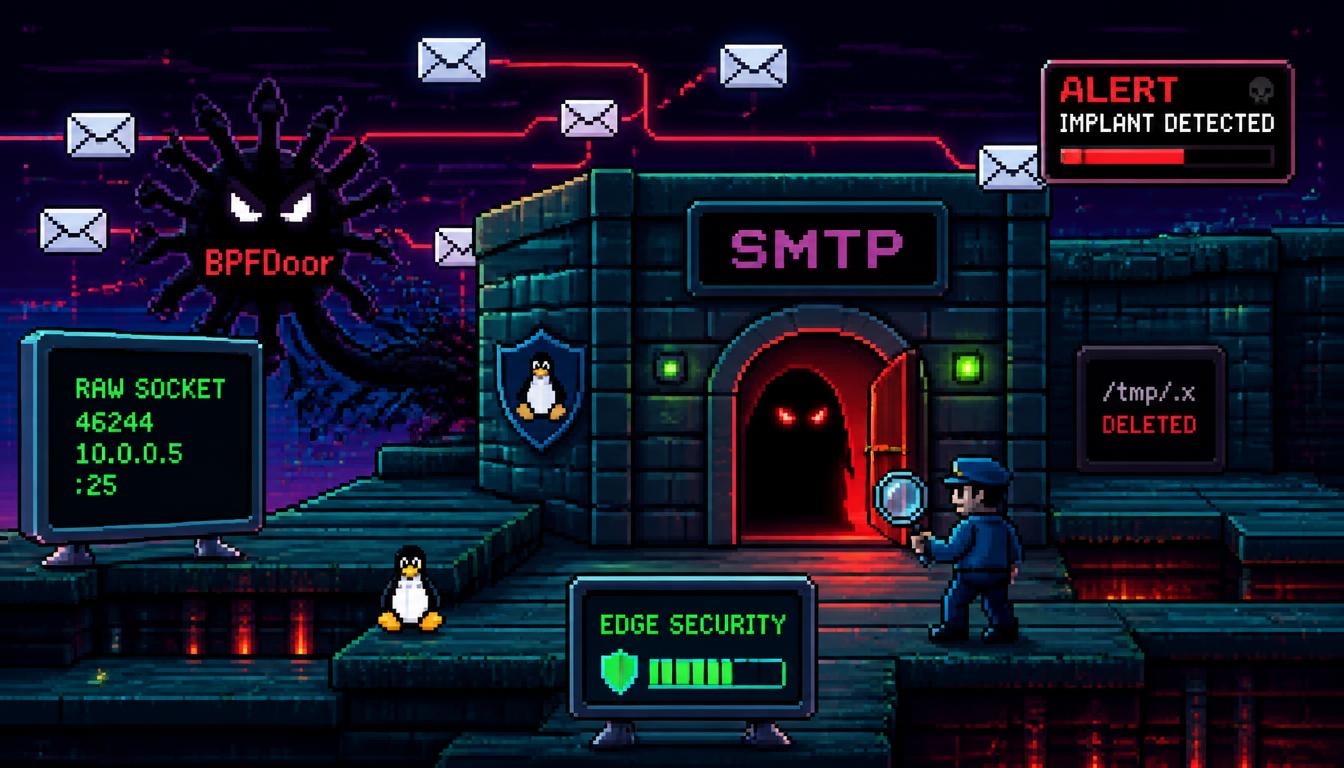 BPFDoor and AVERAT: Detecting SMTP-Abusing Implants at the Network Edge